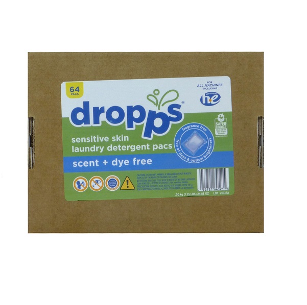 Экологичные капсулы для стирки DROPPS, без запаха 64 шт (США)