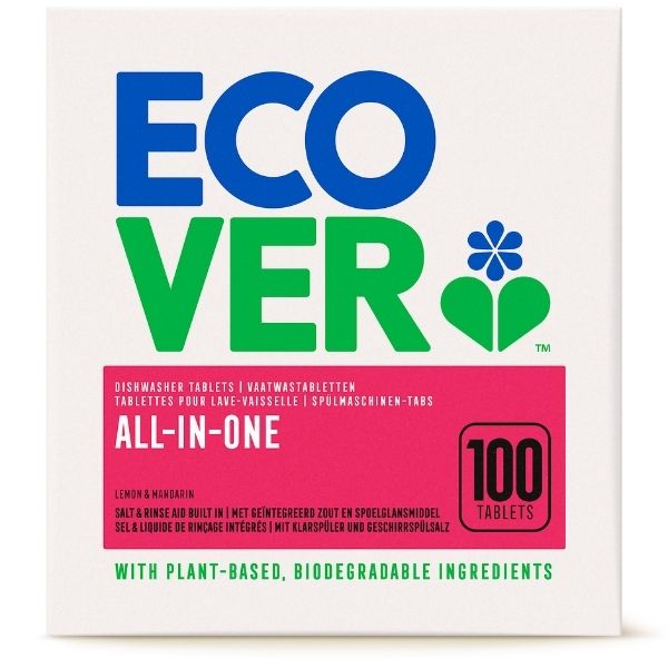 Эко таблетки для посудомоечной машины, Ecover All in One 100шт