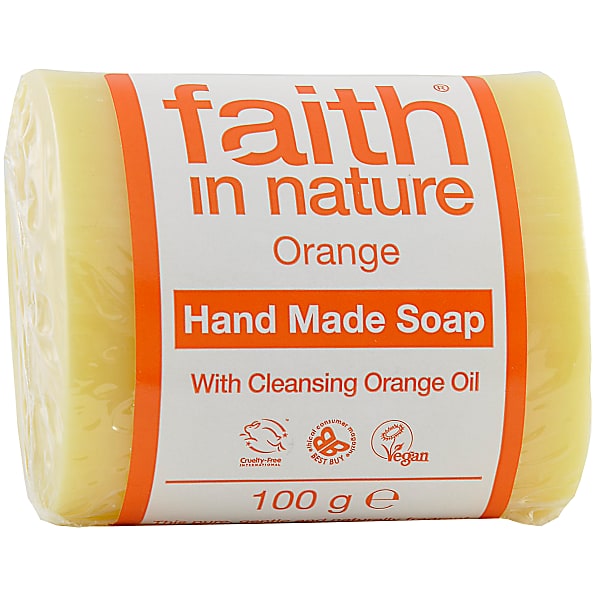 Увлажняющее мыло ручной работы с маслом Апельсина, faith in nature 100 г