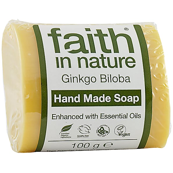 Антивозрастное мыло ручной работы с экстрактом Ginkgo Biloba, faith in nature 100г