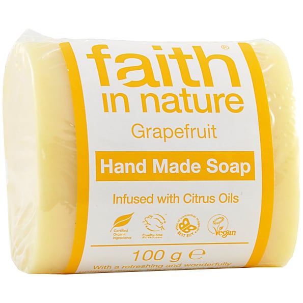 Увлажняющее мыло ручной работы faith in nature с маслами Грейпфрута и Апельсина, 100г