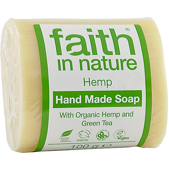 Увлажняющее мыло ручной работы faith in nature с маслом семян Конопли, 100г