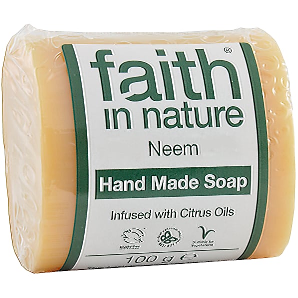Тонизирующее мыло ручной работы с маслами Нима и цитрусовых, faith in nature 100г