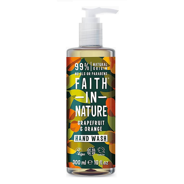 Антибактерильное жидкое мыло с маслами Грейпфрута и Апельсина, faith in nature 300мл